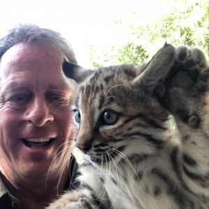 Mark and a bobcat